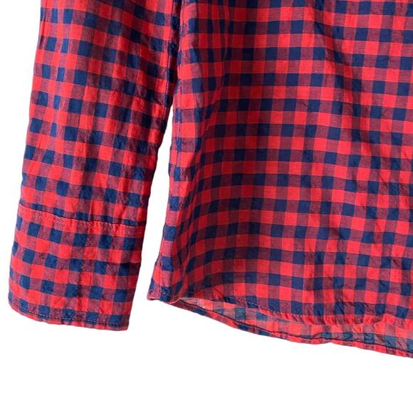 J. Crew Women's Crinkle Boy Shirt in Red Check - 00 EUC - Picture 12 of 14